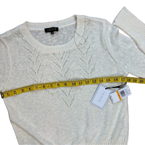 NWT 1. STATE Retro Sweater Antique White Lightweight Neutral S Small - Picture 8 of 10